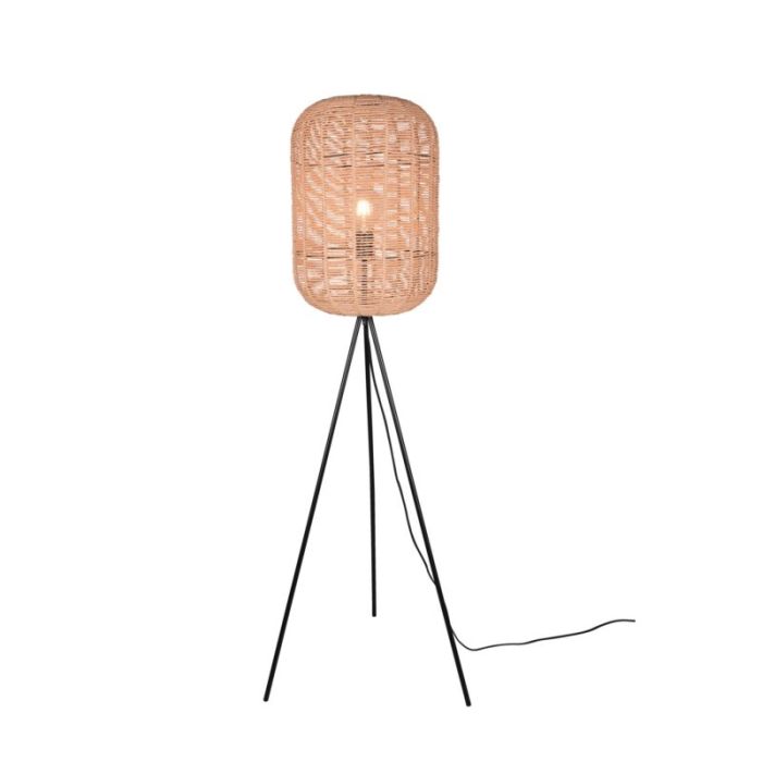 Lampadaire trépied moderne noir, Elham, avec interrupteur