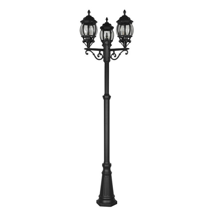 Candélabre extérieur classique noir, Evander, IP23