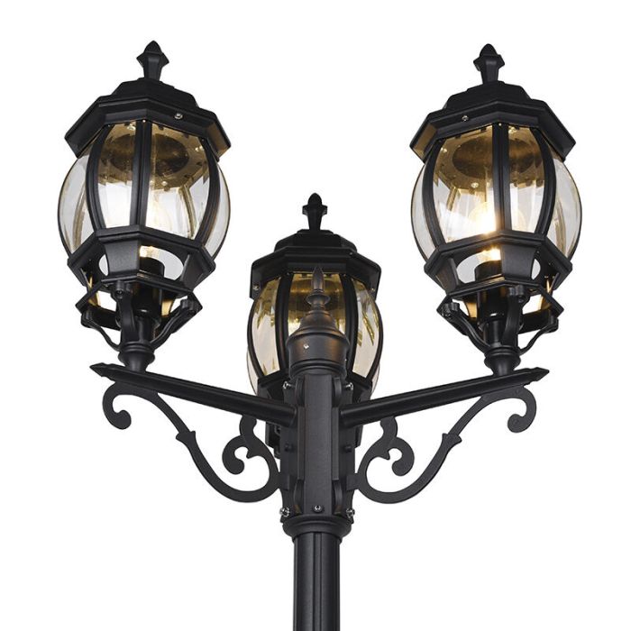 Candélabre extérieur classique noir, Evander, IP23