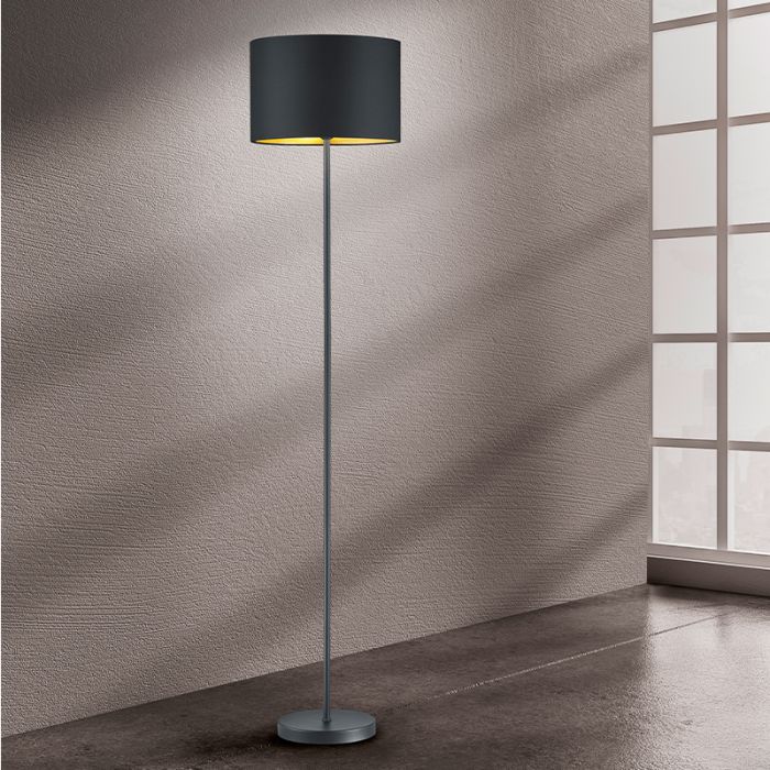 Lampadaire moderne noir, Jeany, avec interrupteur
