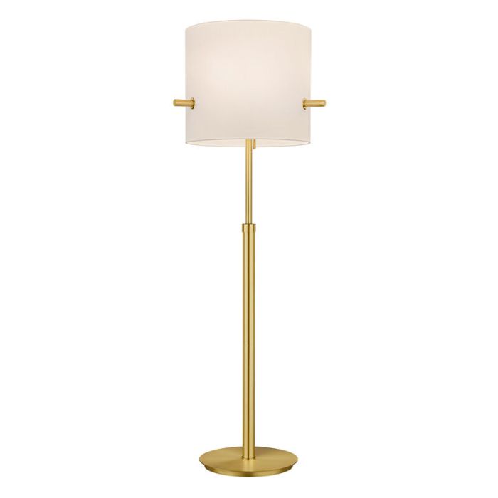 Lampadaire en métal laiton, Myke, avec interrupteur à tirette