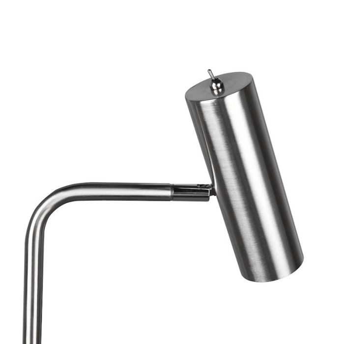 Lampadaire moderne nickel, Kaso, avec interrupteur