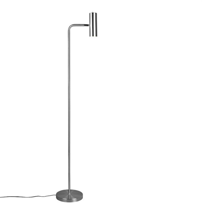 Lampadaire moderne nickel, Kaso, avec interrupteur