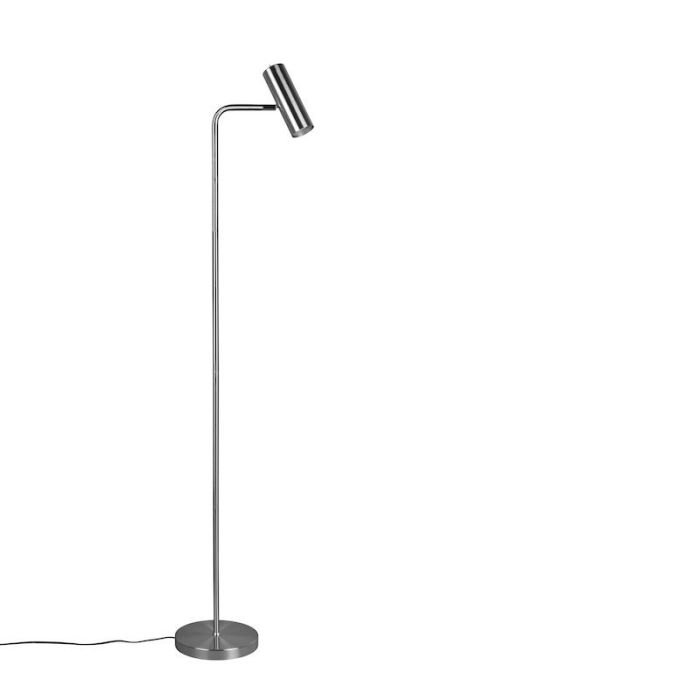 Lampadaire moderne nickel, Kaso, avec interrupteur
