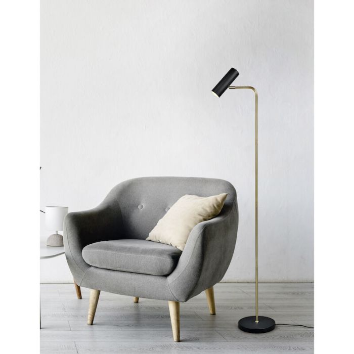 Lampadaire moderne laiton, Kaso, avec interrupteur