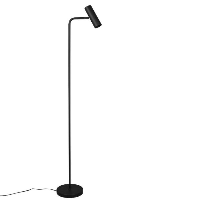 Lampadaire moderne noir, Kaso, avec interrupteur