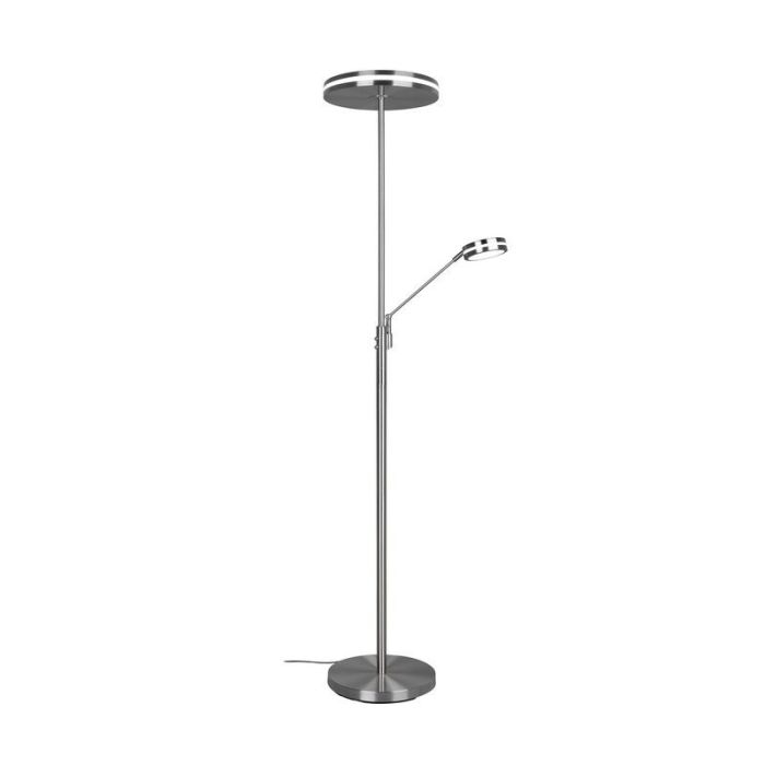 Lampadaire liseuse moderne nickel, Marjon, 35W, blanc chaud à froid réglable LED, avec variateur tactile