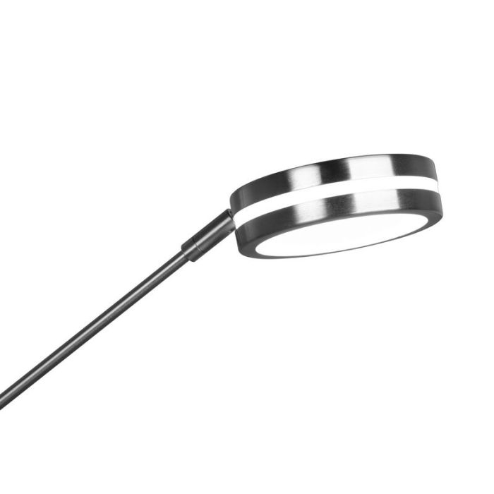 Lampadaire liseuse moderne nickel, Marjon, 35W, blanc chaud à froid réglable LED, avec variateur tactile