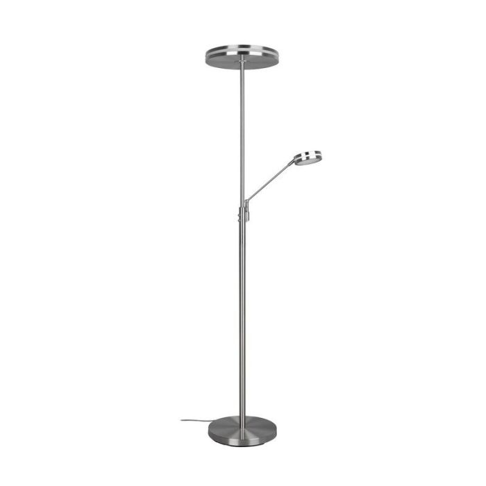 Lampadaire liseuse moderne nickel, Marjon, 35W, blanc chaud à froid réglable LED, avec variateur tactile