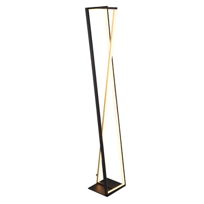 Lampadaire moderne noir, Chadi, 26W, blanc chaud à froid réglable LED