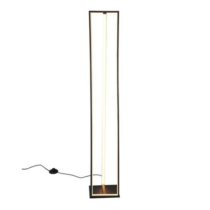 Lampadaire moderne noir, Chadi, 26W, blanc chaud à froid réglable LED