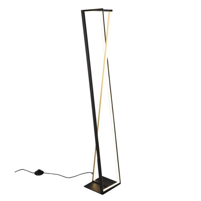 Lampadaire moderne noir, Chadi, 26W, blanc chaud à froid réglable LED