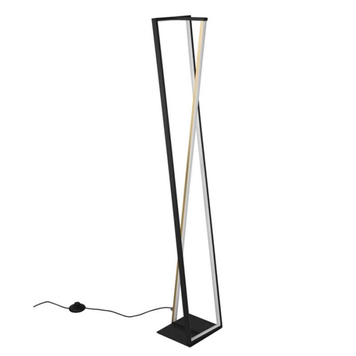 Lampadaire moderne noir, Chadi, 26W, blanc chaud à froid réglable LED