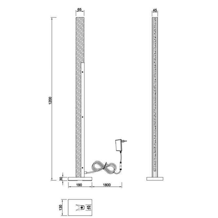 Lampadaire en bois marron, Neville, 16W, 3000K LED, gradable en 3 étapes