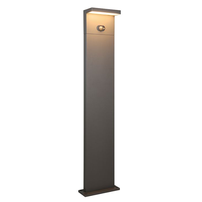 Lampadaire extérieur solaire moderne anthracite, Nesrin, 5W, white switch LED, IP65