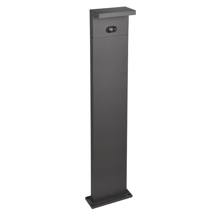 Lampadaire extérieur solaire moderne anthracite, Nesrin, 5W, white switch LED, IP65