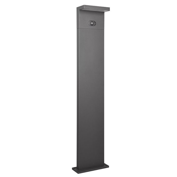 Lampadaire extérieur solaire moderne anthracite, Nesrin, 5W, white switch LED, IP65