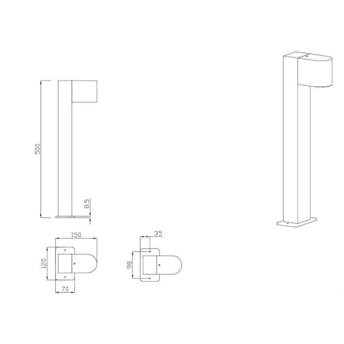 Luminaire extérieur moderne anthracite, Laurien, IP44