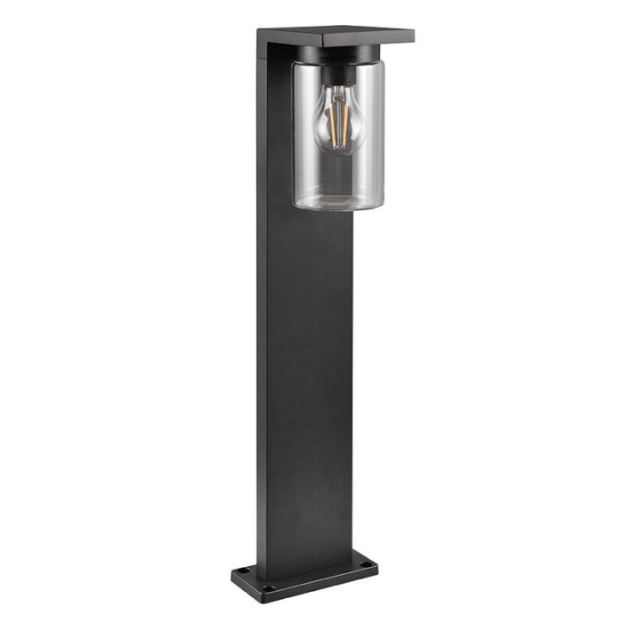 Lampadaire extérieur avec capteur crépusculaire moderne noir, Yves, IP44