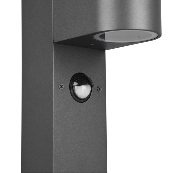 Lampadaire extérieur avec détecteur de mouvement moderne anthracite, Laurien, IP44