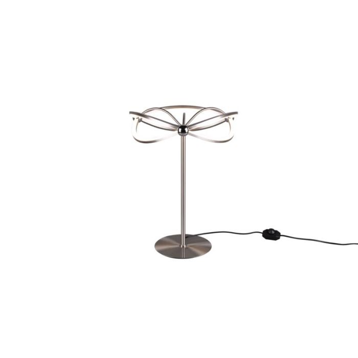 Lampe de table moderne nickel, Remy, 20W, 3000K LED, avec interrupteur