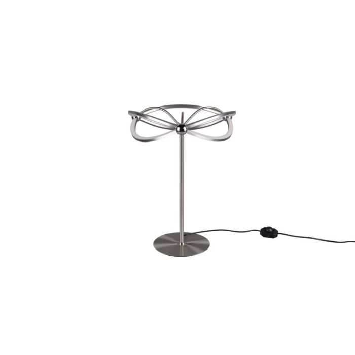Lampe de table moderne nickel, Remy, 20W, 3000K LED, avec interrupteur