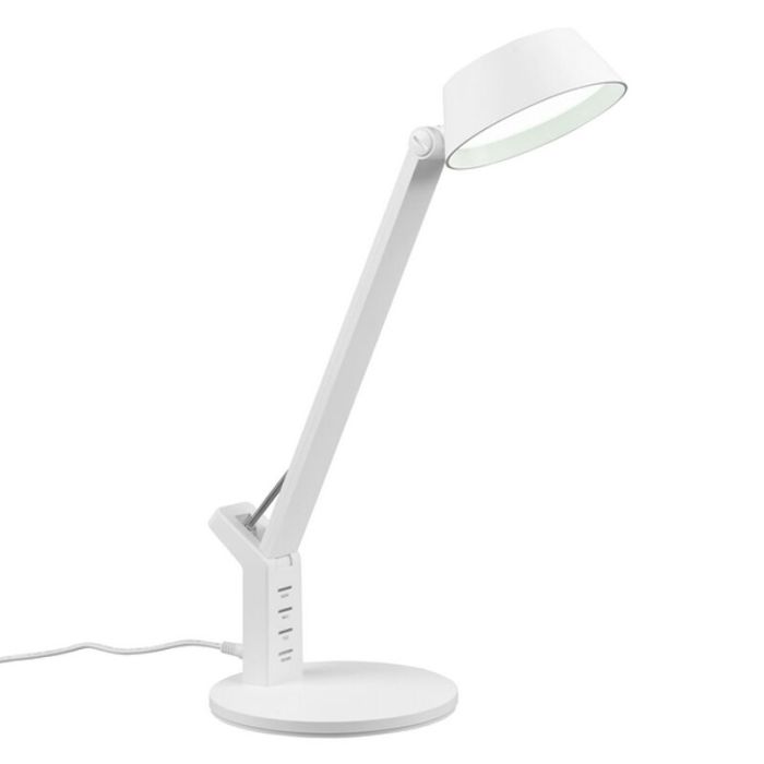 Lampe de bureau moderne blanche, Lindi, 5W, blanc chaud à froid réglable LED, avec variateur tactile