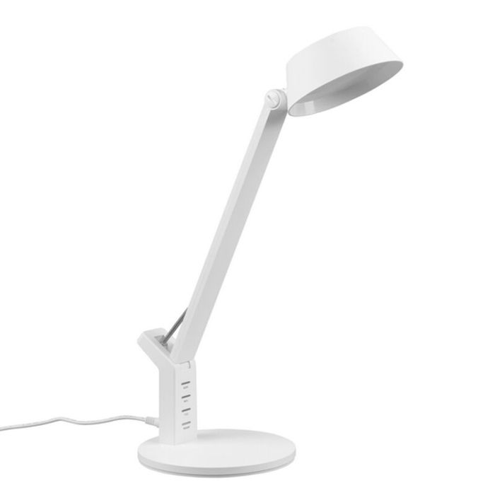 Lampe de bureau moderne blanche, Lindi, 5W, blanc chaud à froid réglable LED, avec variateur tactile