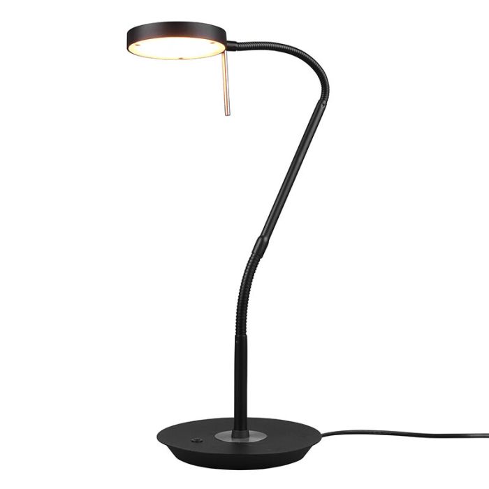 Lampe de table moderne noire, Bilge, 12W, couleur réglable LED, avec interrupteur