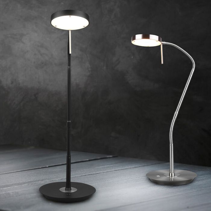 Lampe de table moderne noire, Bilge, 12W, couleur réglable LED, avec interrupteur
