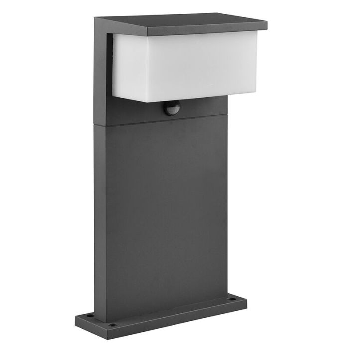 Lampadaire extérieur avec détecteur de mouvement moderne anthracite, Slimane, 13W, 3000K LED, IP54