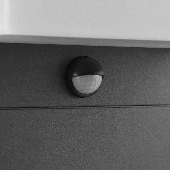 Lampadaire extérieur avec détecteur de mouvement moderne anthracite, Slimane, 13W, 3000K LED, IP54