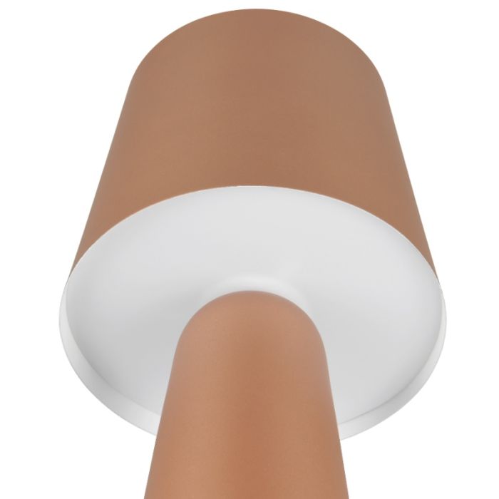 Lampe de table moderne marronne, Lillyam, avec interrupteur