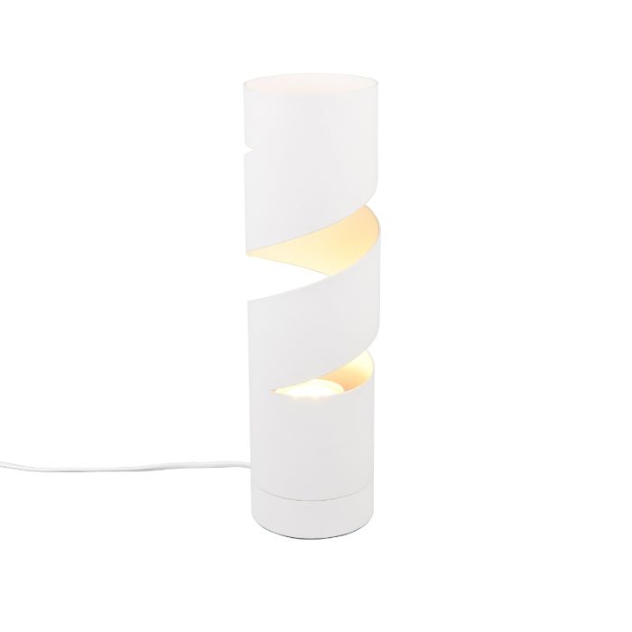 Lampe de table design blanche, Marouan, avec interrupteur