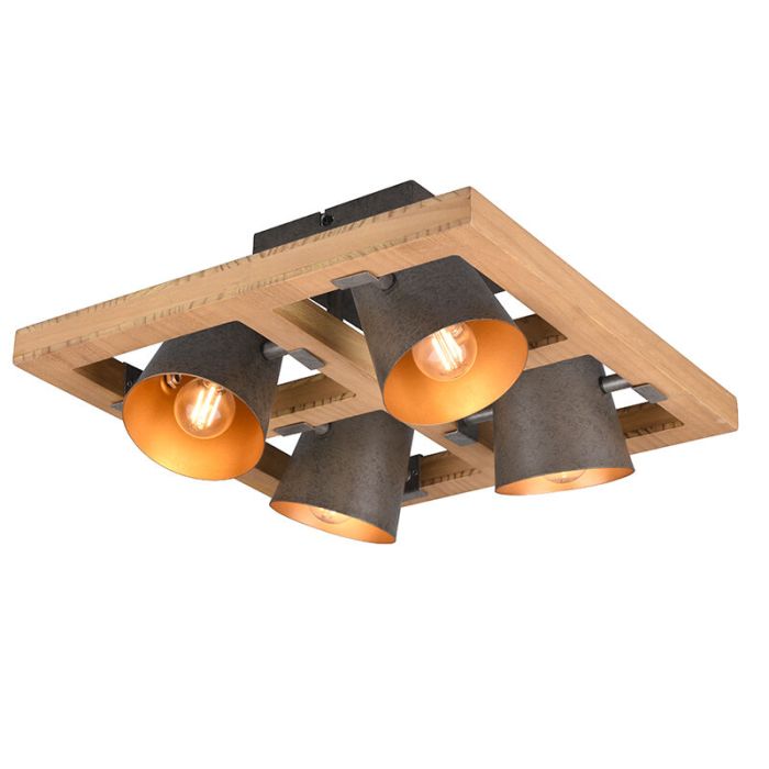 Lampe plafond vintage nickel, Keira