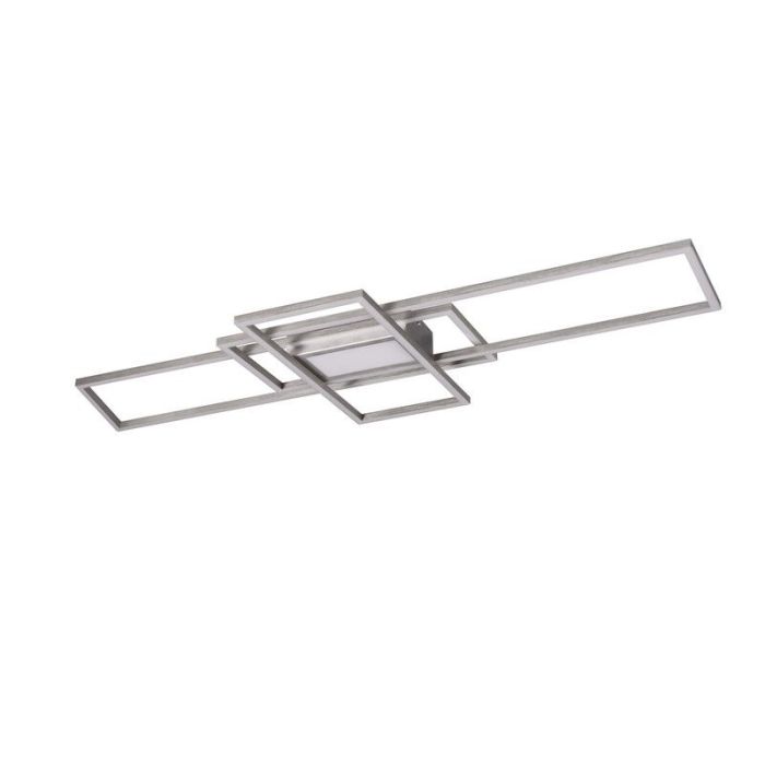 Lampe plafond moderne nickel, Retan, 60W, blanc chaud à froid réglable LED, avec télécommande
