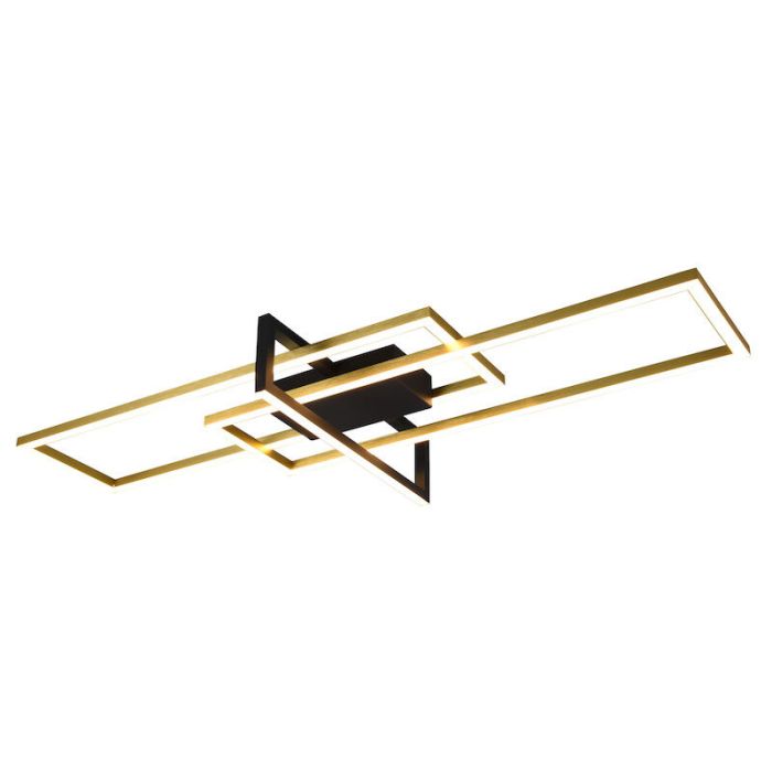 Lampe plafond moderne laiton, Hatun, 34W, 3000K LED