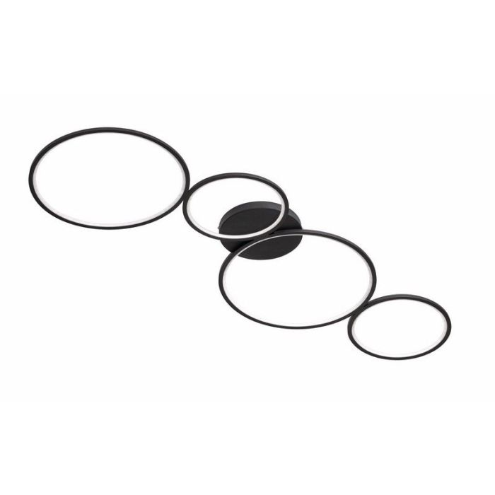 Lampe plafond moderne noire, Robon, 37W, 3000K LED