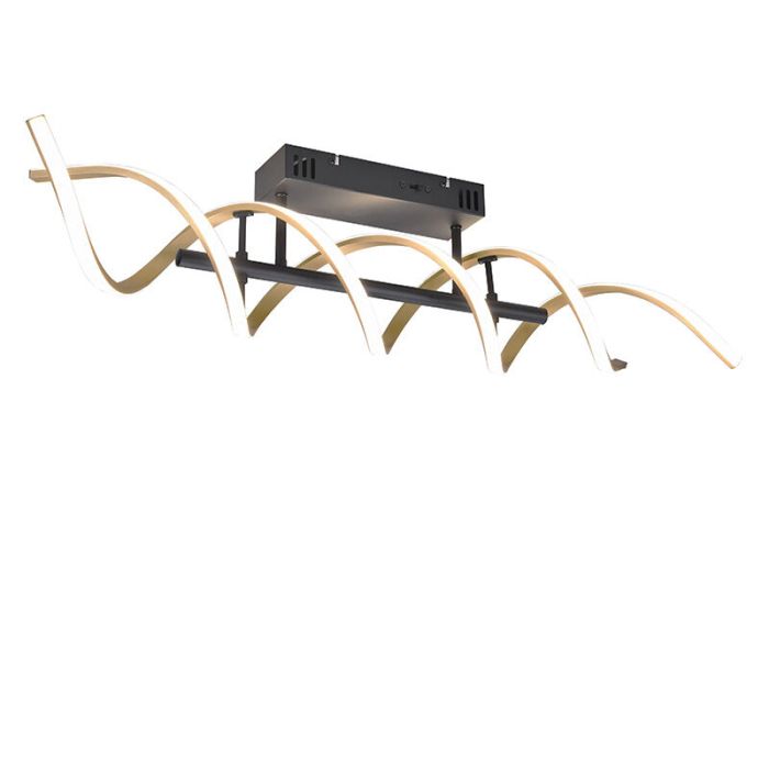 Plafonnier design laiton, Sylvian, 41W, blanc chaud à froid réglable LED, gradable en 3 étapes