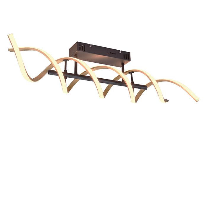 Plafonnier design laiton, Sylvian, 41W, blanc chaud à froid réglable LED, gradable en 3 étapes