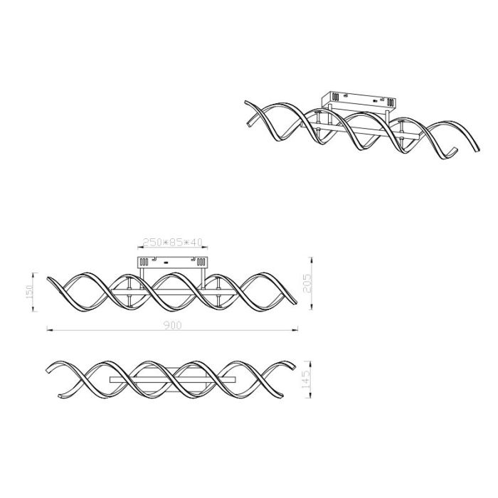 Plafonnier design laiton, Sylvian, 41W, blanc chaud à froid réglable LED, gradable en 3 étapes