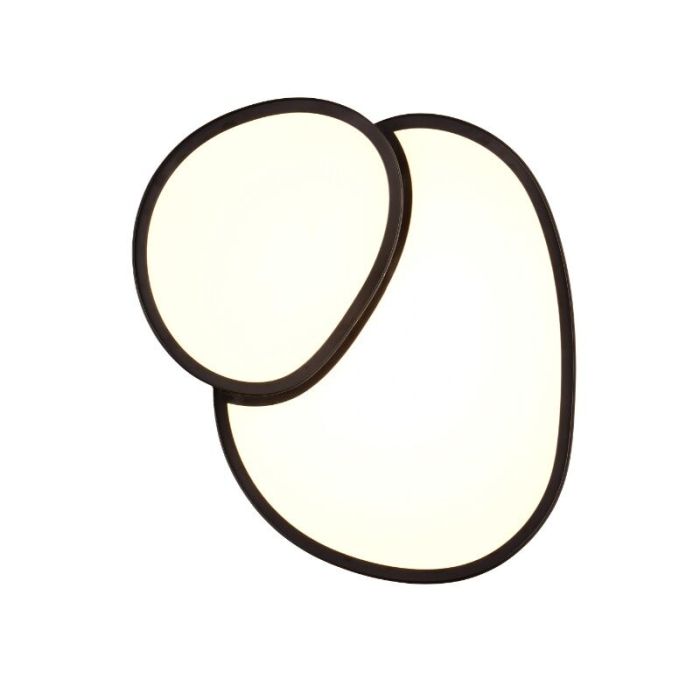 Plafonnier en métal noir, Merwin, 21W, blanc chaud à froid réglable LED, avec télécommande