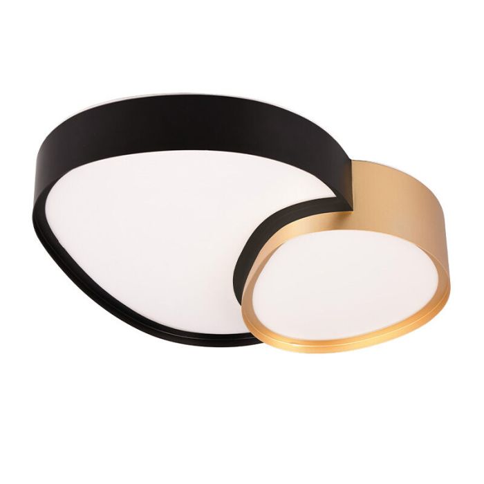 Plafonnier en métal doré, Merwin, 21W, blanc chaud à froid réglable LED, avec télécommande