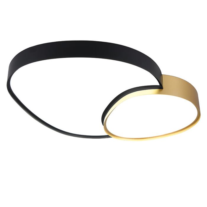 Plafonnier en métal doré, Merwin, 51W, blanc chaud à froid réglable LED