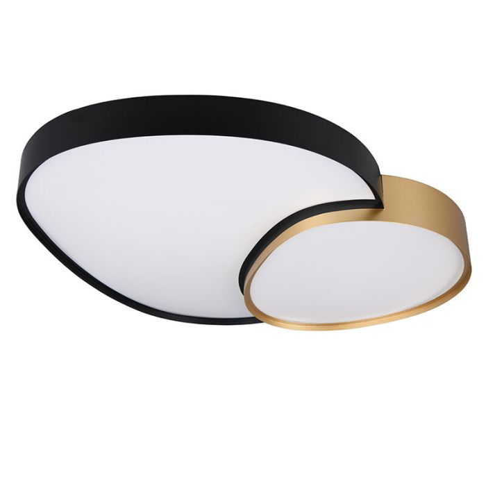 Plafonnier en métal doré, Merwin, 51W, blanc chaud à froid réglable LED