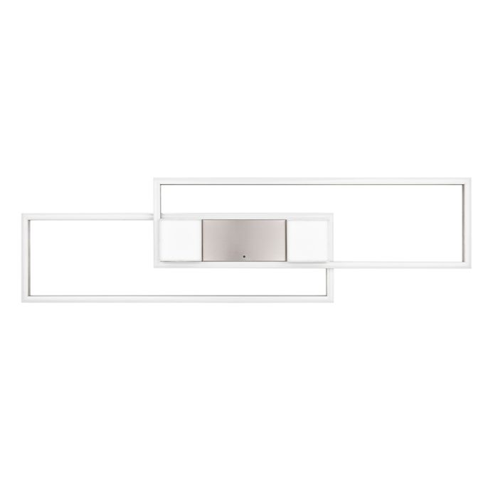 Lampe plafond design nickel, Sohaib, 37W, blanc chaud à froid réglable LED, gradable en 3 étapes