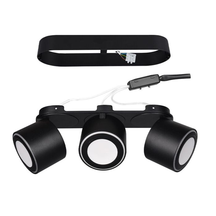 Lampe plafond moderne noire, Jorno, 3,5W, 3000K LED
