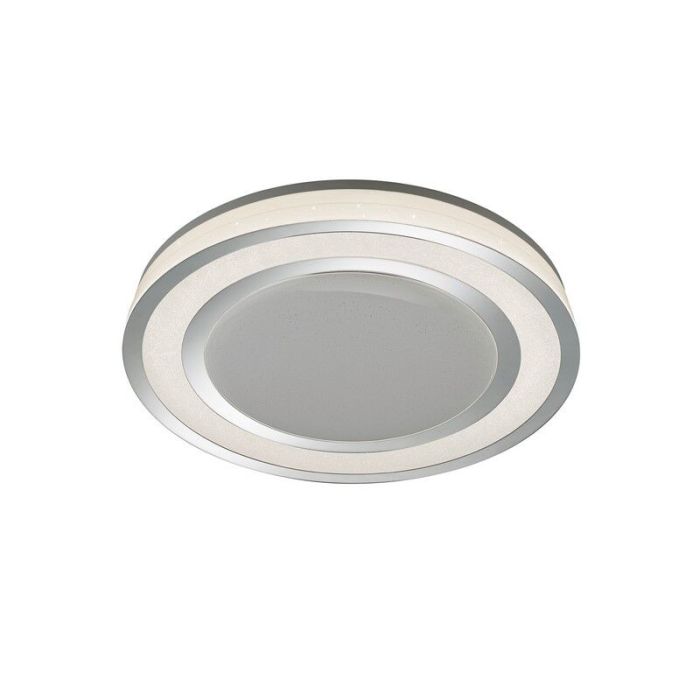 Lampe plafond moderne chromée, Saleem, 45W, blanc chaud à froid réglable LED, avec interrupteur