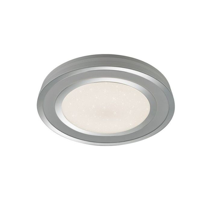 Lampe plafond moderne chromée, Saleem, 45W, blanc chaud à froid réglable LED, avec interrupteur