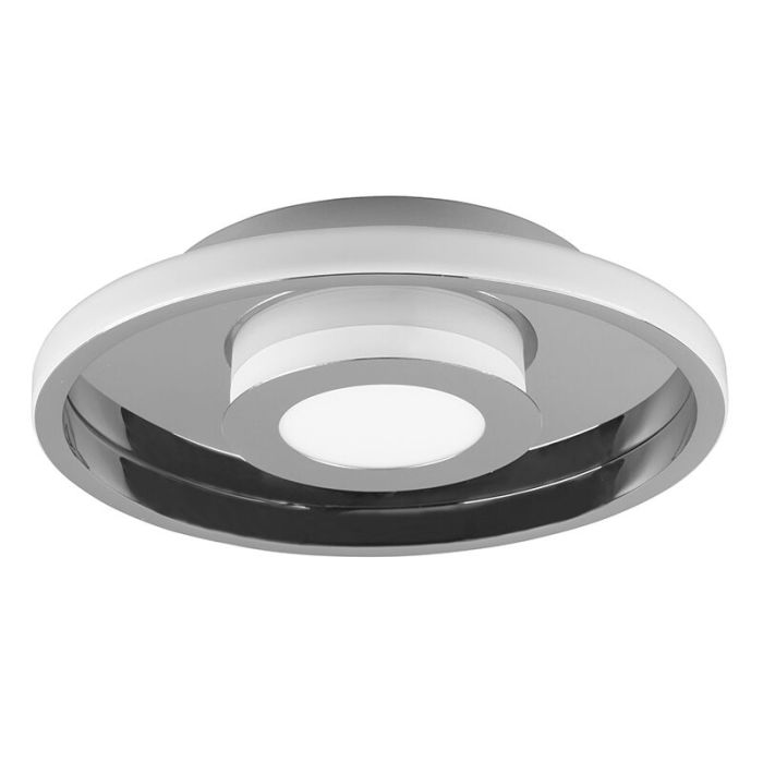 Plafonnier salle de bain moderne chromé, Kayla, 28W, 3000K LED, IP44